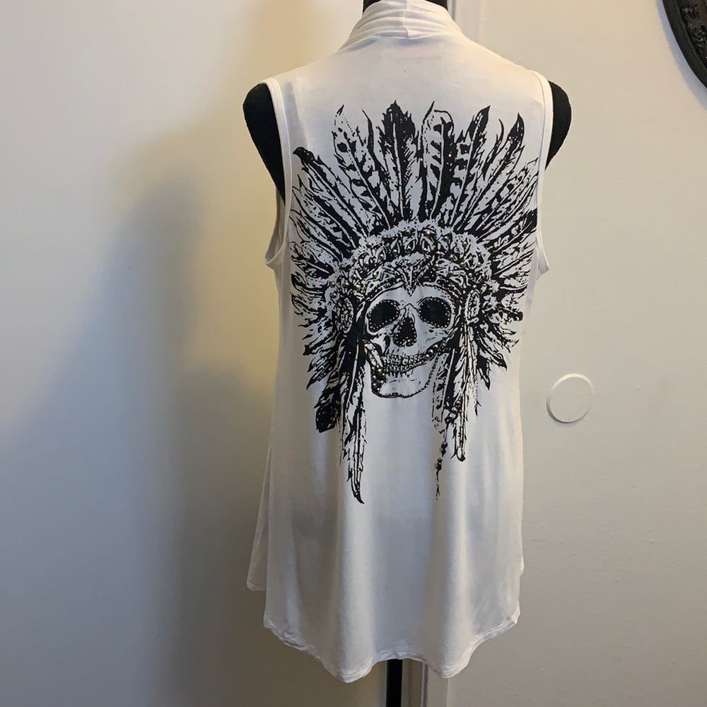 White Chandelier style Vest w/ Black Shull back